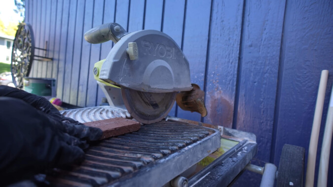 A saw for cutting bricks